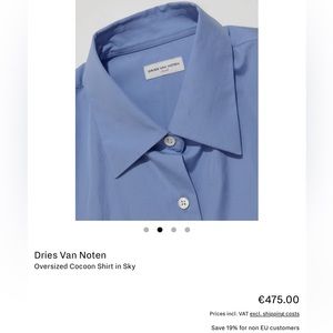 Dries Van Noten Size 52 Oversized SS Shirt